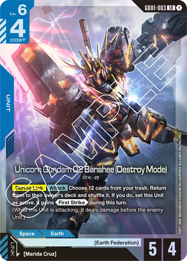 Unicorn Gundam 02 Banshee (Destroy Mode) Gundam Card Game card
