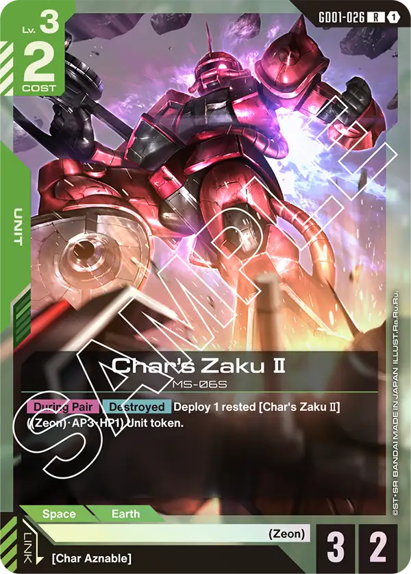 Char's Zaku Ⅱ Gundam Card Game card