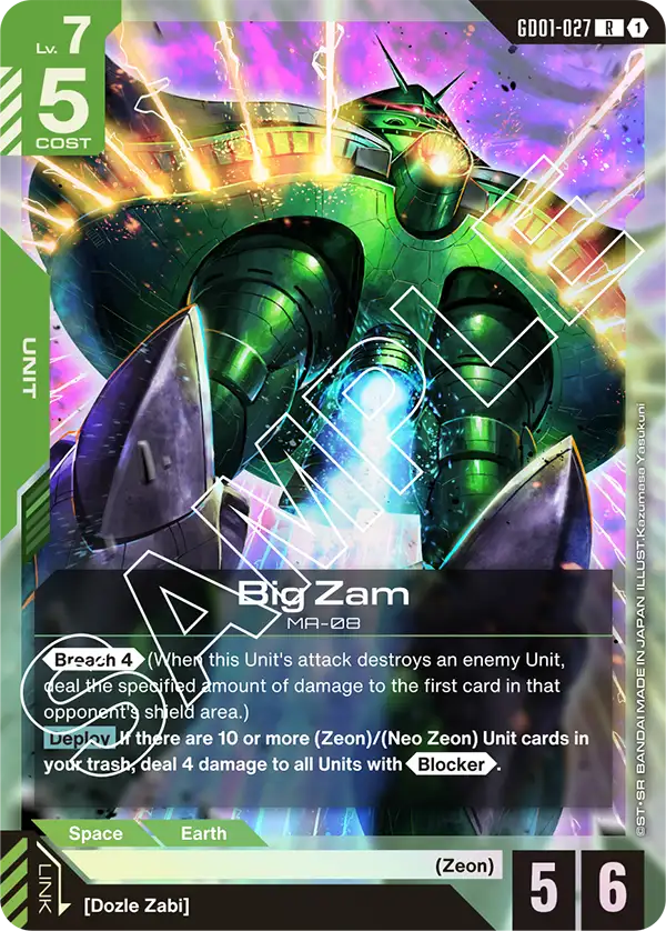 Big Zam Gundam Card Game card