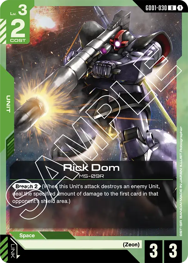 Rick Dom Gundam Card Game card