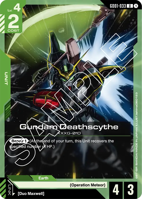 Gundam Deathscythe Gundam Card Game card