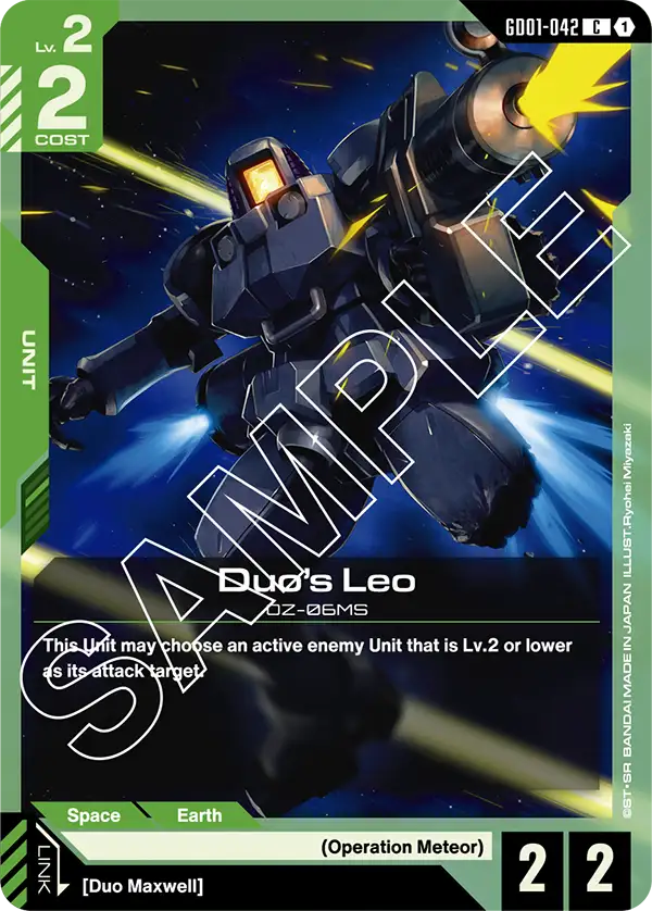 Duo's Leo Gundam Card Game card