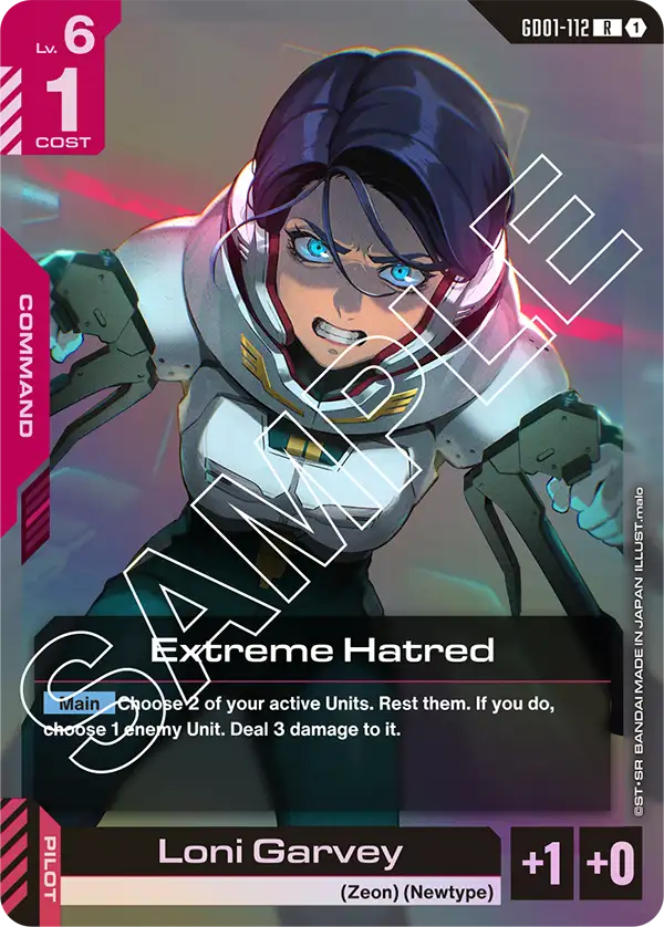 Extreme Hatred Gundam Card Game card