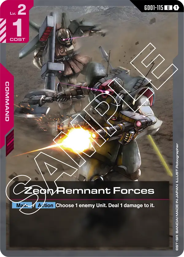 Zeon Remnant Forces Gundam Card Game card