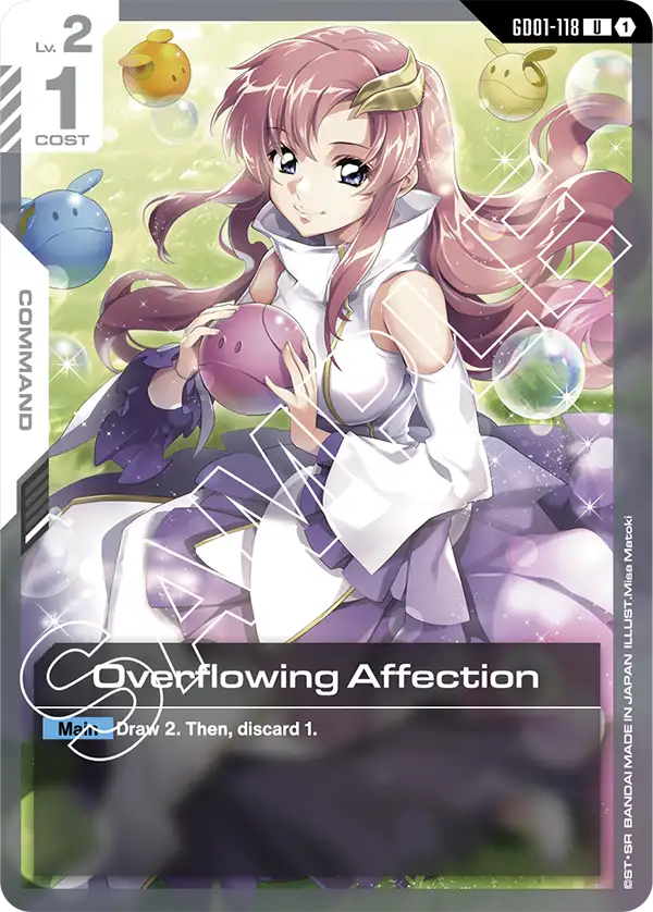 Overflowing Affection Gundam Card Game card