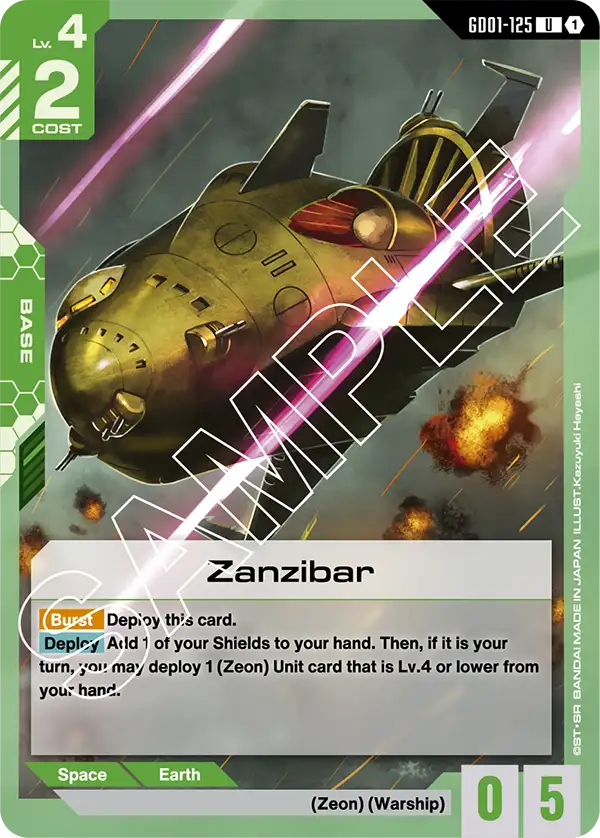 Zanzibar Gundam Card Game card