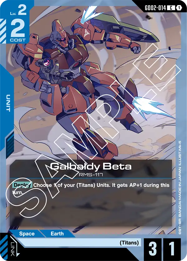Galbaldy Beta Gundam Card Game card