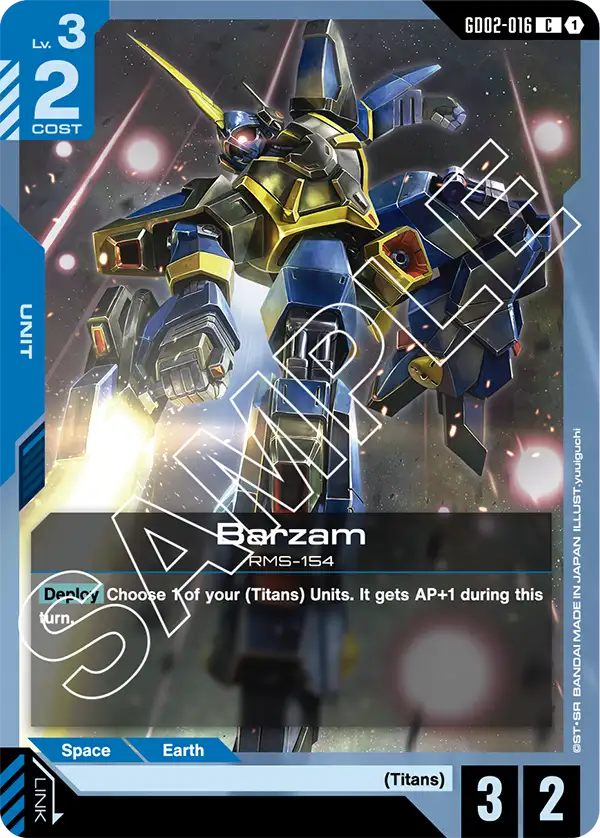 Barzam Gundam Card Game card