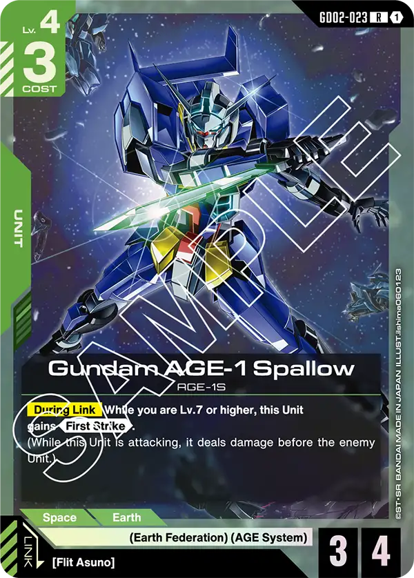Gundam AGE-1 Spallow Gundam Card Game card