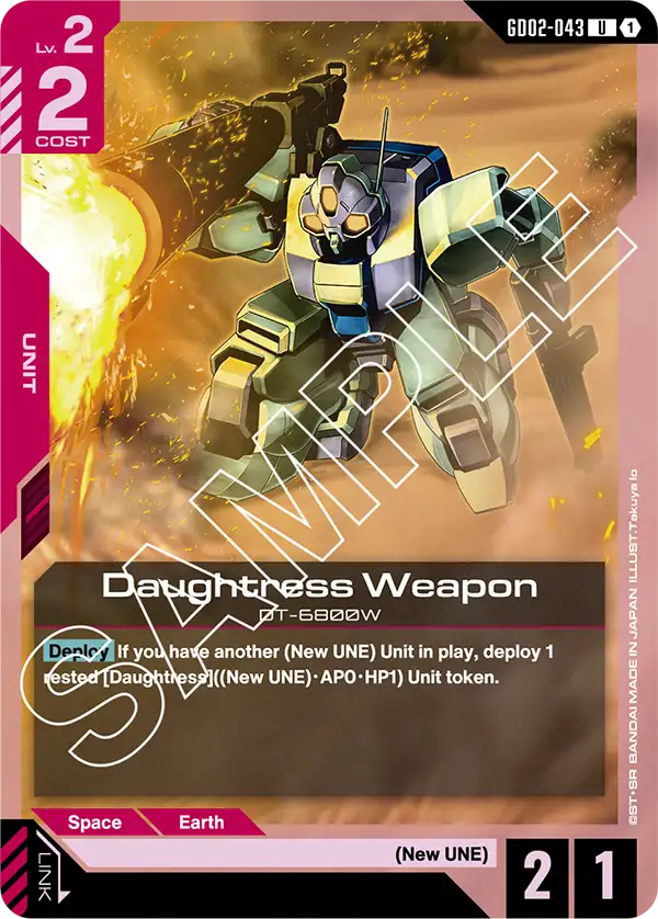 Daughtress Weapon Gundam Card Game card