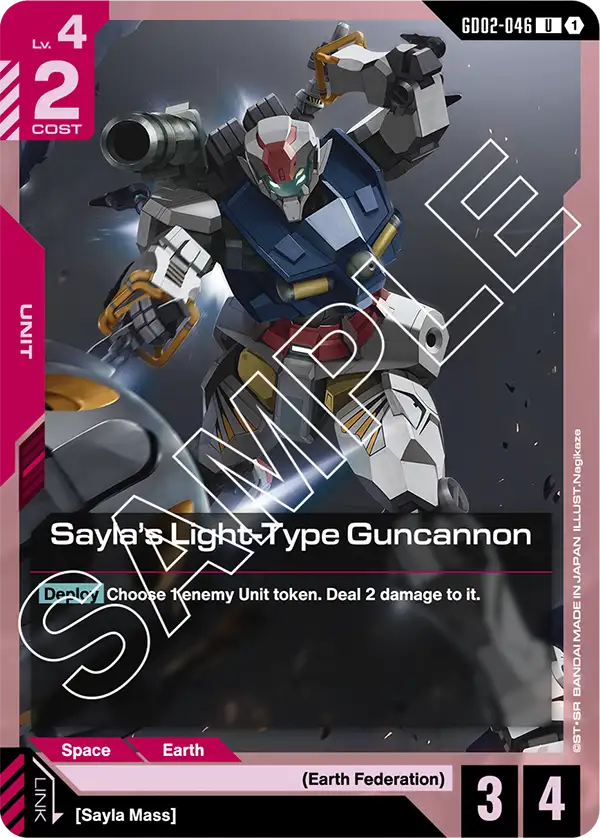 Sayla's Light-Type Guncannon Gundam Card Game card