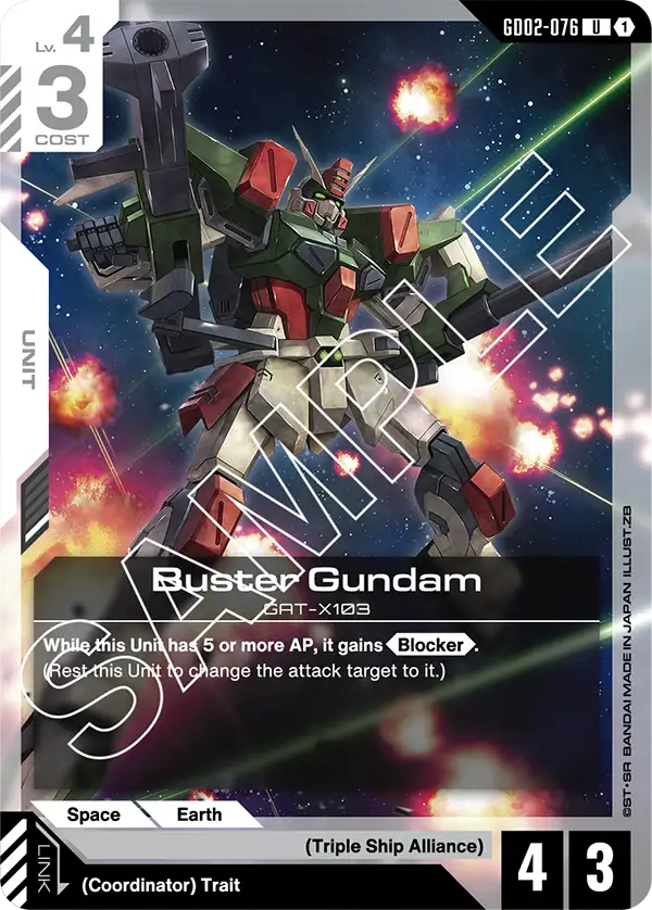 Buster Gundam Gundam Card Game card