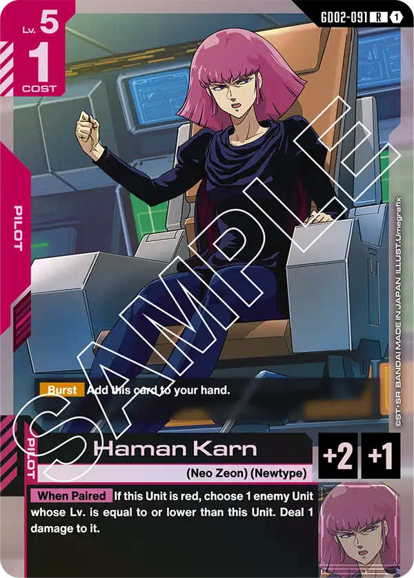 Haman Karn Gundam Card Game card