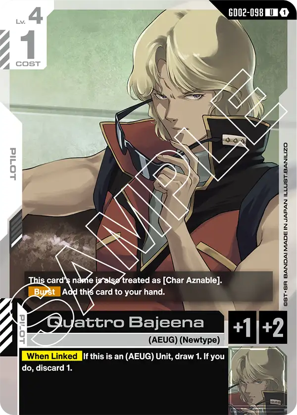 Quattro Bajeena Gundam Card Game card