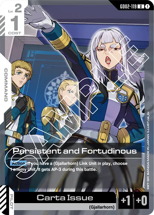 Persistent and Fortudinous Gundam Card Game card