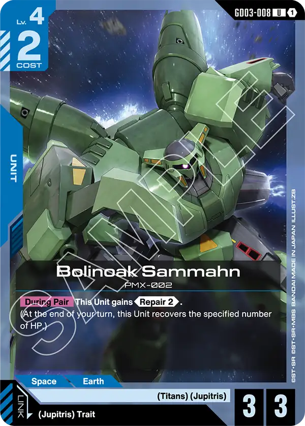 Bolinoak Sammahn Gundam Card Game card