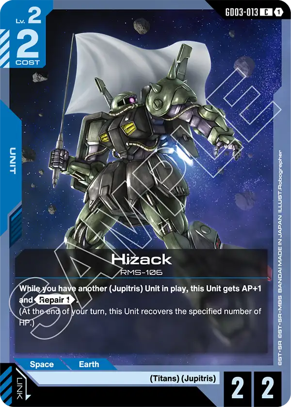 Hizack Gundam Card Game card