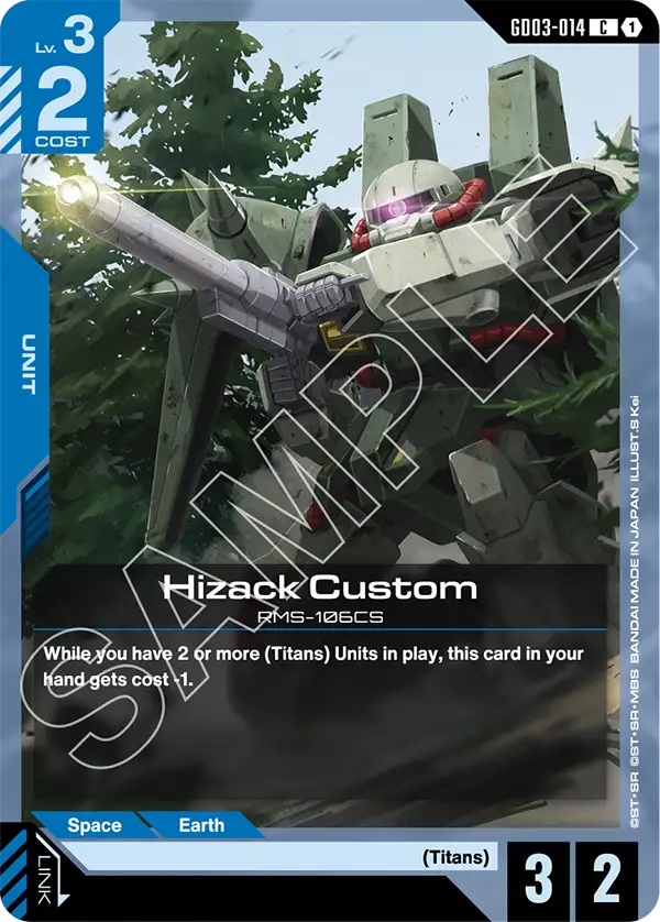 Hizack Custom Gundam Card Game card