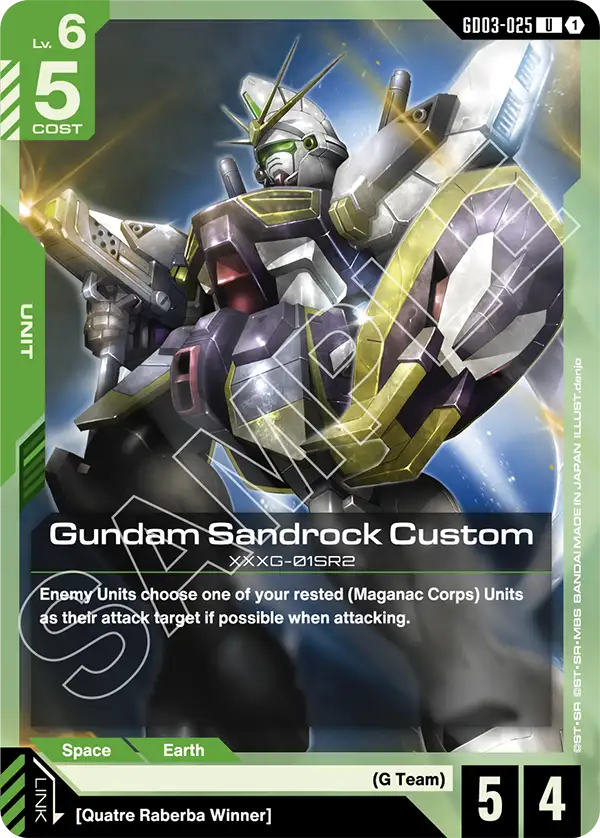 Gundam Sandrock Custom Gundam Card Game card
