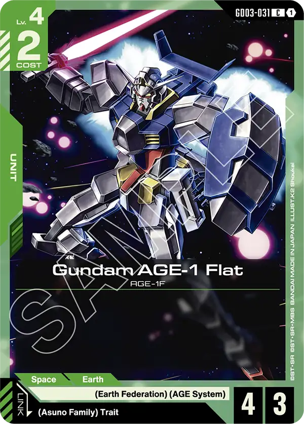 Gundam AGE-1 Flat Gundam Card Game card