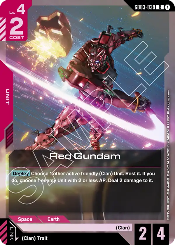 Red Gundam Gundam Card Game card