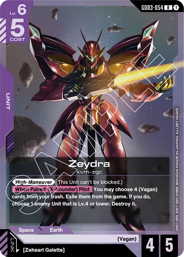 Zeydra Gundam Card Game card