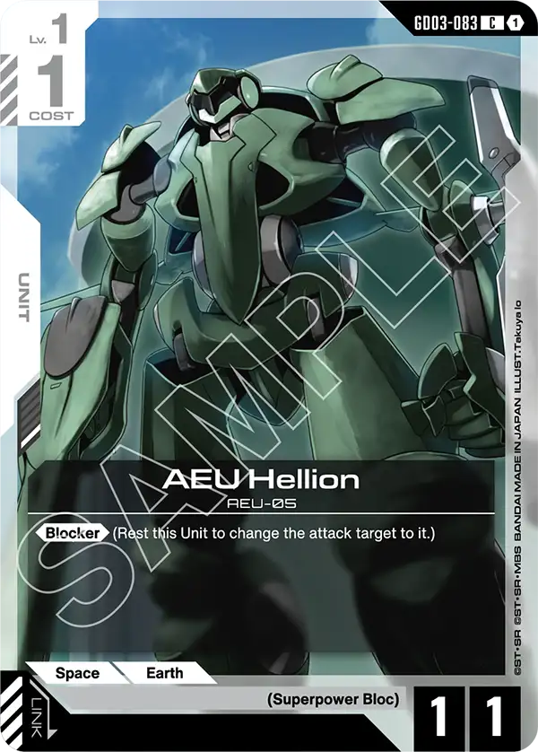 AEU Hellion Gundam Card Game card