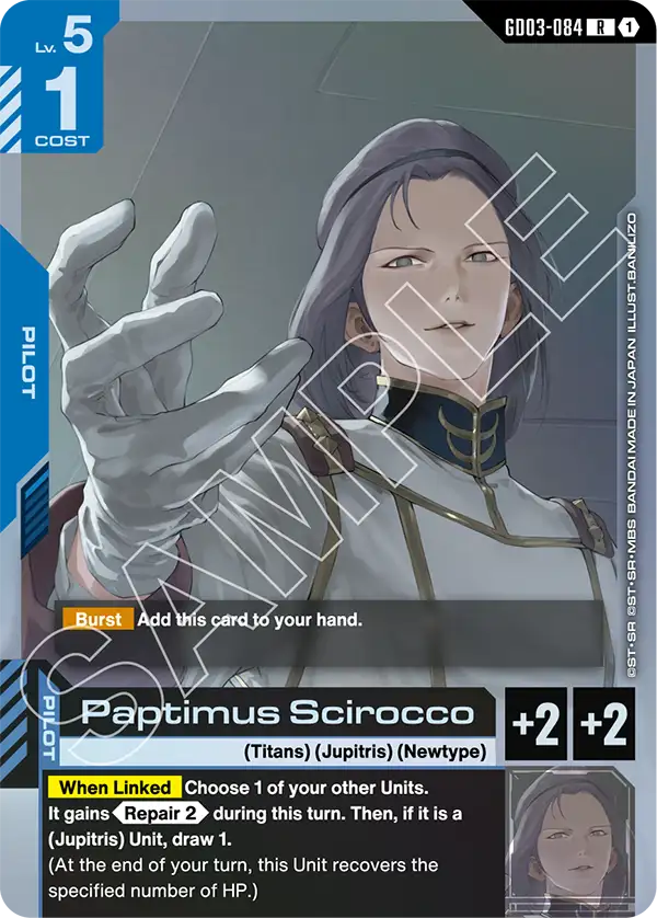 Paptimus Scirocco Gundam Card Game card