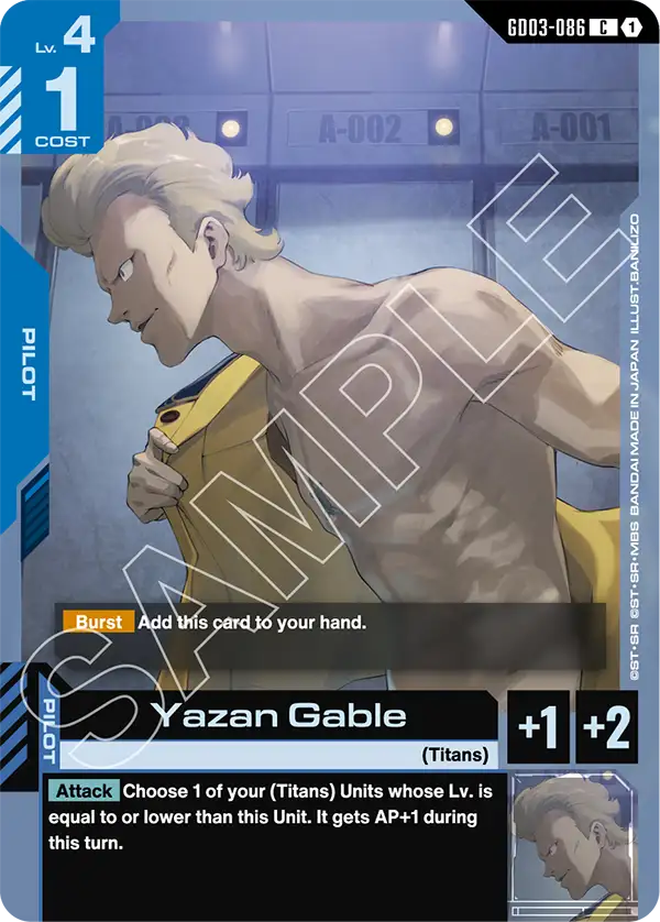 Yazan Gable Gundam Card Game card