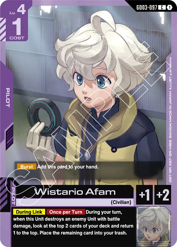 Wistario Afam Gundam Card Game card