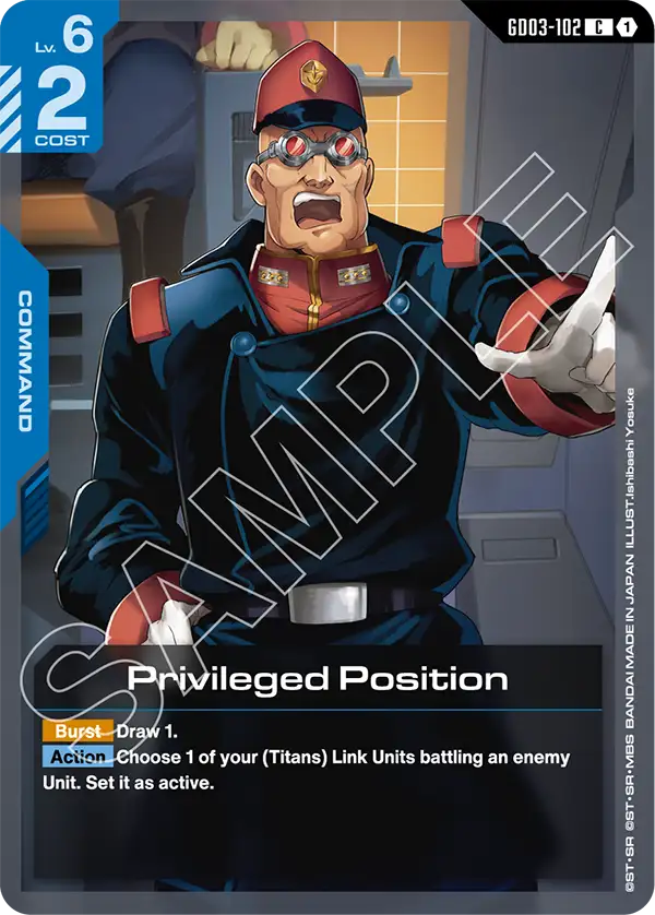 Privileged Position Gundam Card Game card