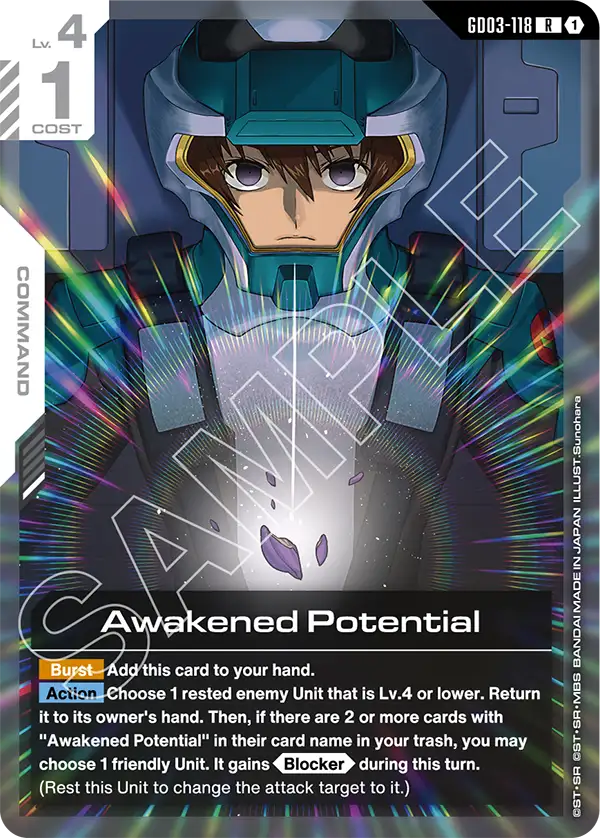 Awakened Potential Gundam Card Game card