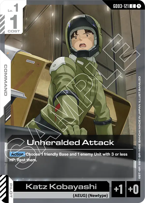 Unheralded Attack Gundam Card Game card