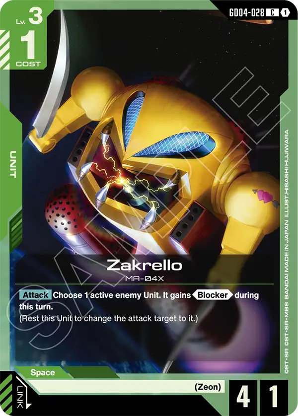 Zakrello Gundam Card Game card