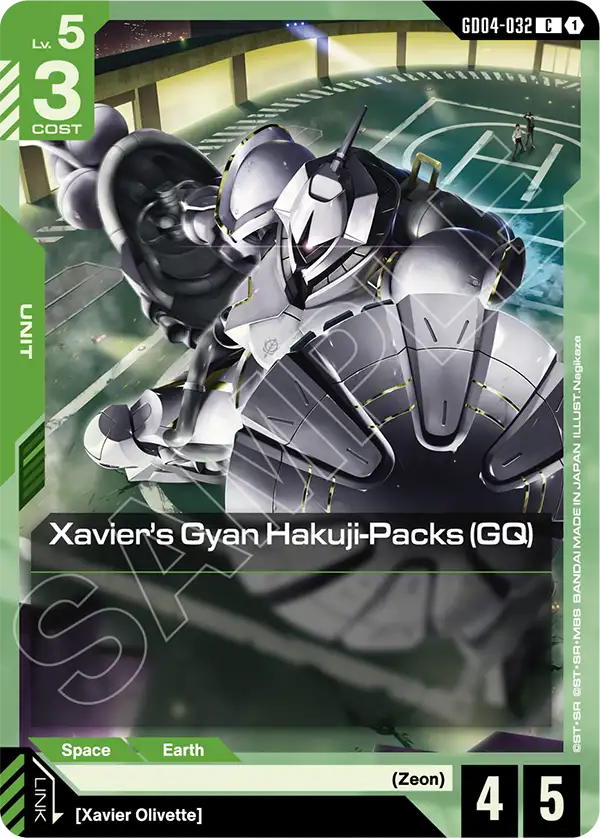 Xavier's Gyan Hakuji-Packs (GQ) Gundam Card Game card