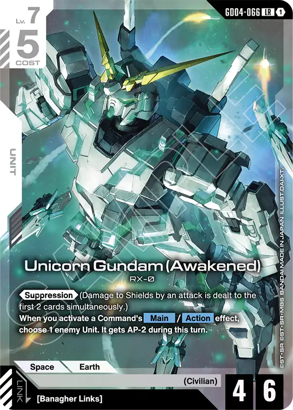 Unicorn Gundam (Awakened) Gundam Card Game card