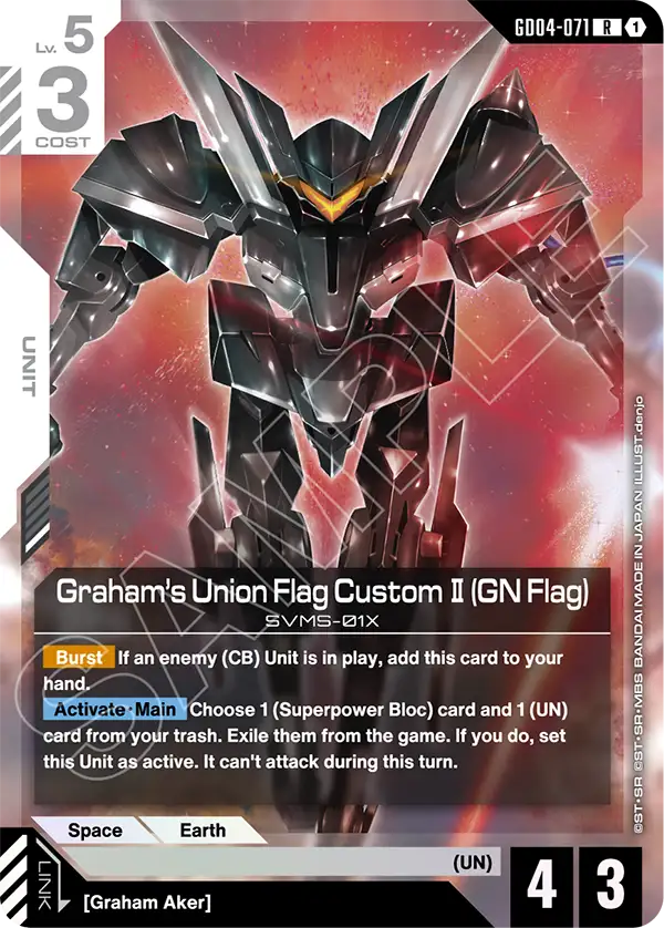 Graham's Union Flag Custom Ⅱ (GN Flag) Gundam Card Game card