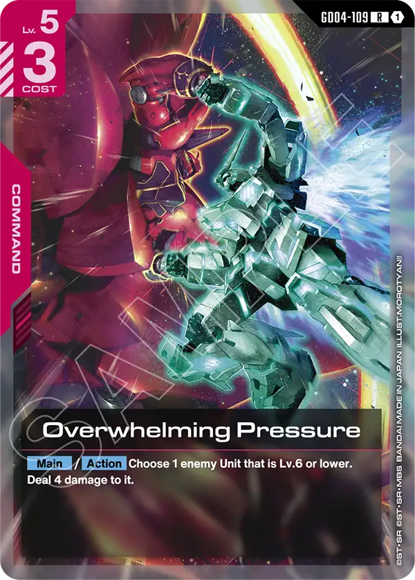 Overwhelming Pressure Gundam Card Game card