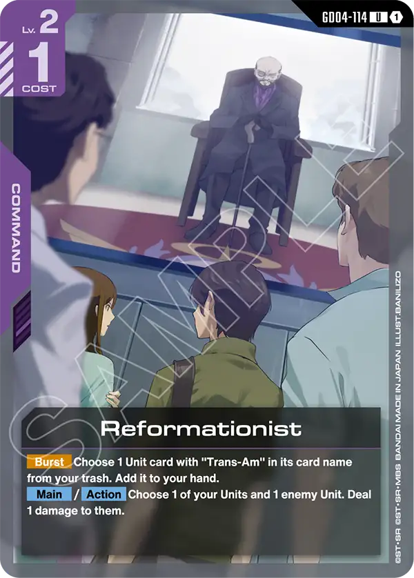 Reformationist Gundam Card Game card