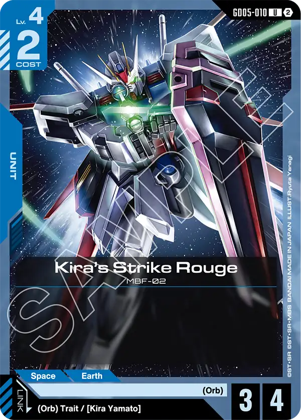 Kira's Strike Rouge Gundam Card Game card
