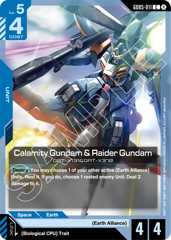 Calamity Gundam & Raider Gundam Gundam Card Game card
