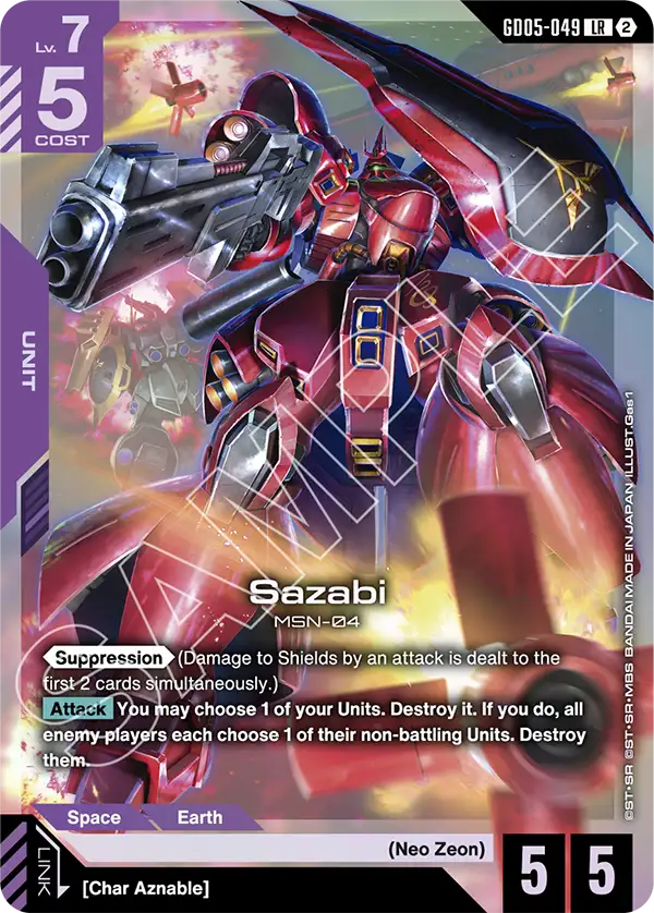 Sazabi Gundam Card Game card