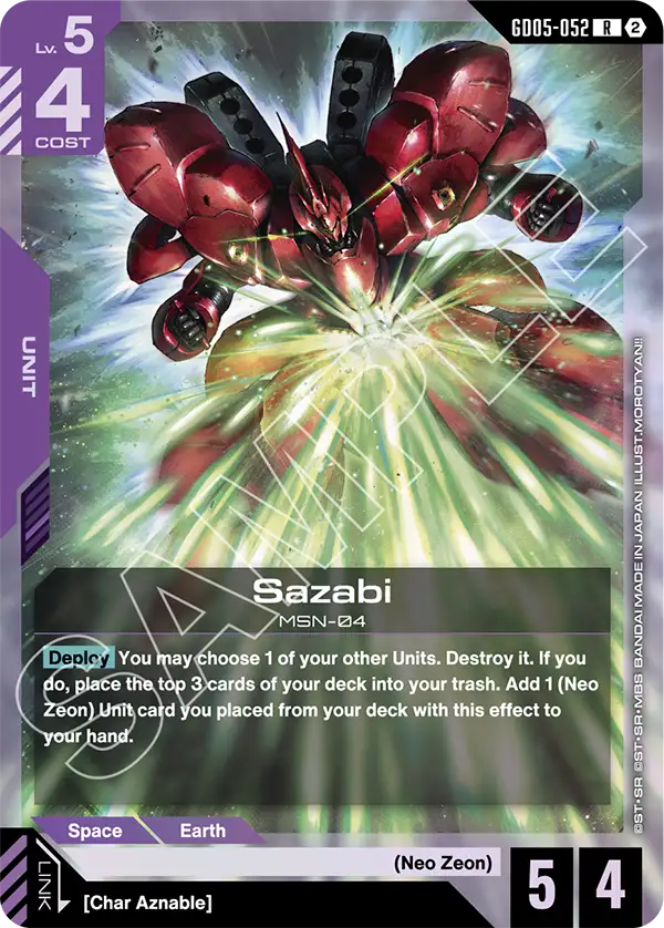 Sazabi Gundam Card Game card