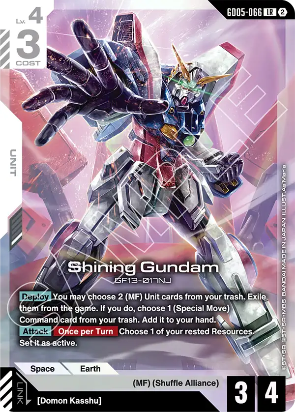 Shining Gundam Gundam Card Game card