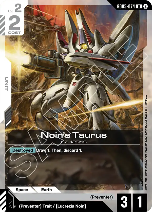 Noin's Taurus Gundam Card Game card