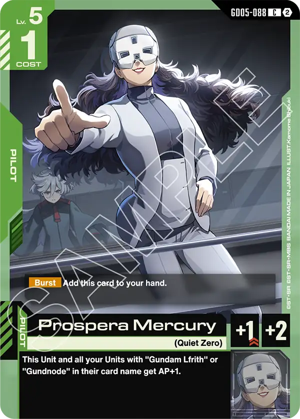 Prospera Mercury Gundam Card Game card