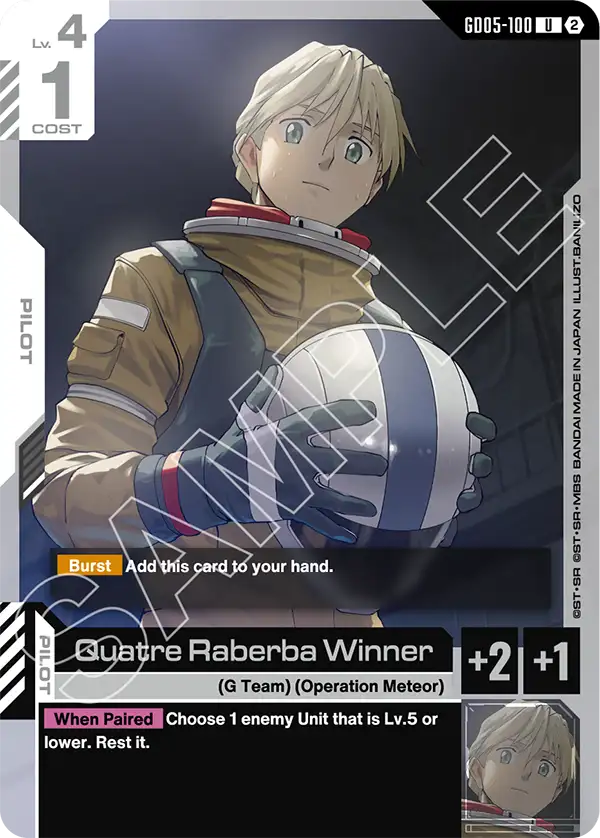 Quatre Raberba Winner Gundam Card Game card