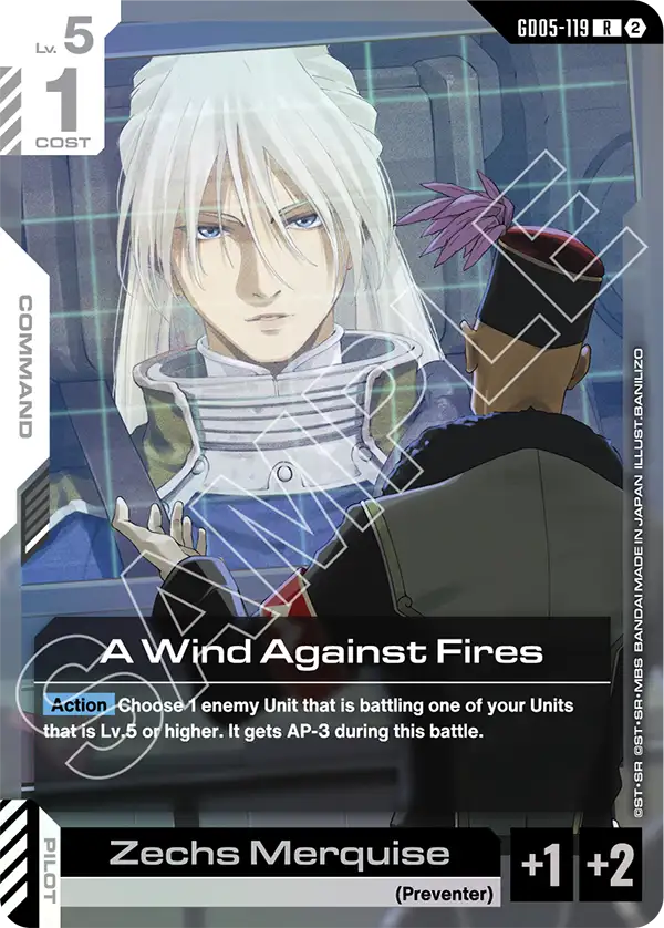 A Wind Against Fires Gundam Card Game card