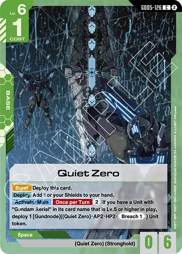 Quiet Zero Gundam Card Game card