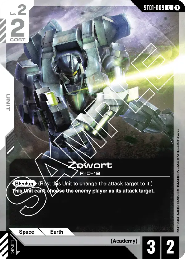 Zowort Gundam Card Game card